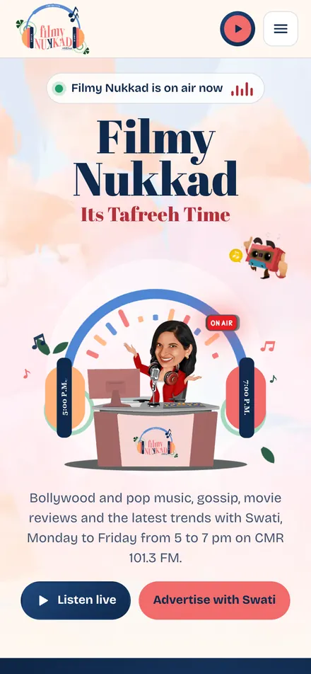 Filmy Nukkad homepage on a phone